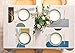 Cloth Table Placemats Set of 8, Mid Century Modern Placemats Linen Fabric Placemats Washable Heat Resistant Wipeable Placemats Machine Washable Neutral Placemats for Dining Table, 18 X 12 Inch