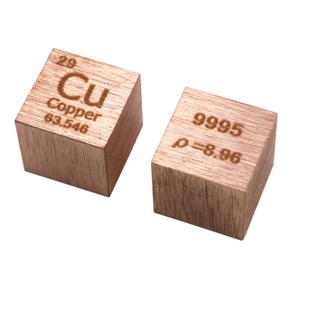 10mm Cubes de densité Cuivre,Fer,Aluminium,Zinc,Chrome Métal 99,99% de Haute Pureté