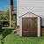 Rubbermaid Resin Outdoor Storage Shed With Floor (7 x 3.5 Ft.), Weather Resistant, Brown/Grey, Organization for Home/Lawn Mower/Backyard Equipment/Bike Storage/Pool Supplies
