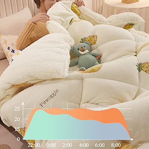 MHUQIA Steppdecke Winter 150x200cm 2kg, Flauschige Kaschmir-Steppdecken, Winter Decke Baumwolle Warm Dicker Lamm-Kaschmir Bettdecke, Winter Decke Bett, Bettdecke Baumwolle Winter