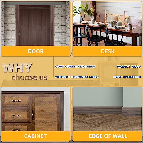 Image of GSCIT Club Walnut Wallpaper, 2.4 inch X 25ft Self Adhesive Wood Grain Repair Tape Walnut Repair Patch for Tables, Chairs, Baseboards, Doors, Windows, Floors, Handicraft DIY.