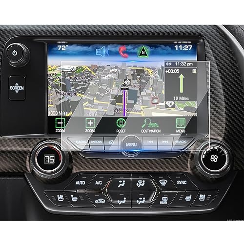 YEE PIN C7 Corvette Screen Protector for 2014-2019 Chevrolet Corvette MyLink C7 Corvette Stingray Z51 Glass Screen Protector, C7 Corvette Infotainment Screen Protector Grand Sport (8-Inch)