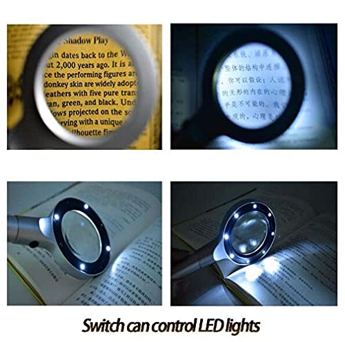 Loupe 5X légère 8 LED intégrées magnificateur maniable facile à utiliser - 2