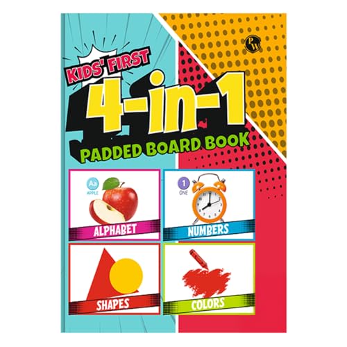 Image of My First Library 4 in 1 Padded Board Books for Kids, Alphabet, Numbers, Colors, Shapes, Picture Books for 1+ Year Old Baby, Early Learning Books for Toddlers, Birthday Gift for Preschoolers -