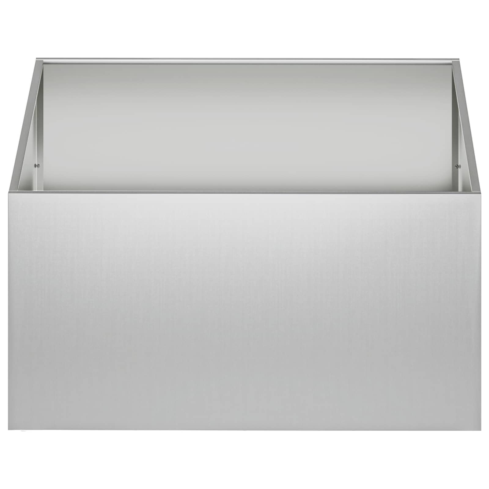 2 macetas de metal galvanizado, 60 x 60 x 40 cm, color plateado