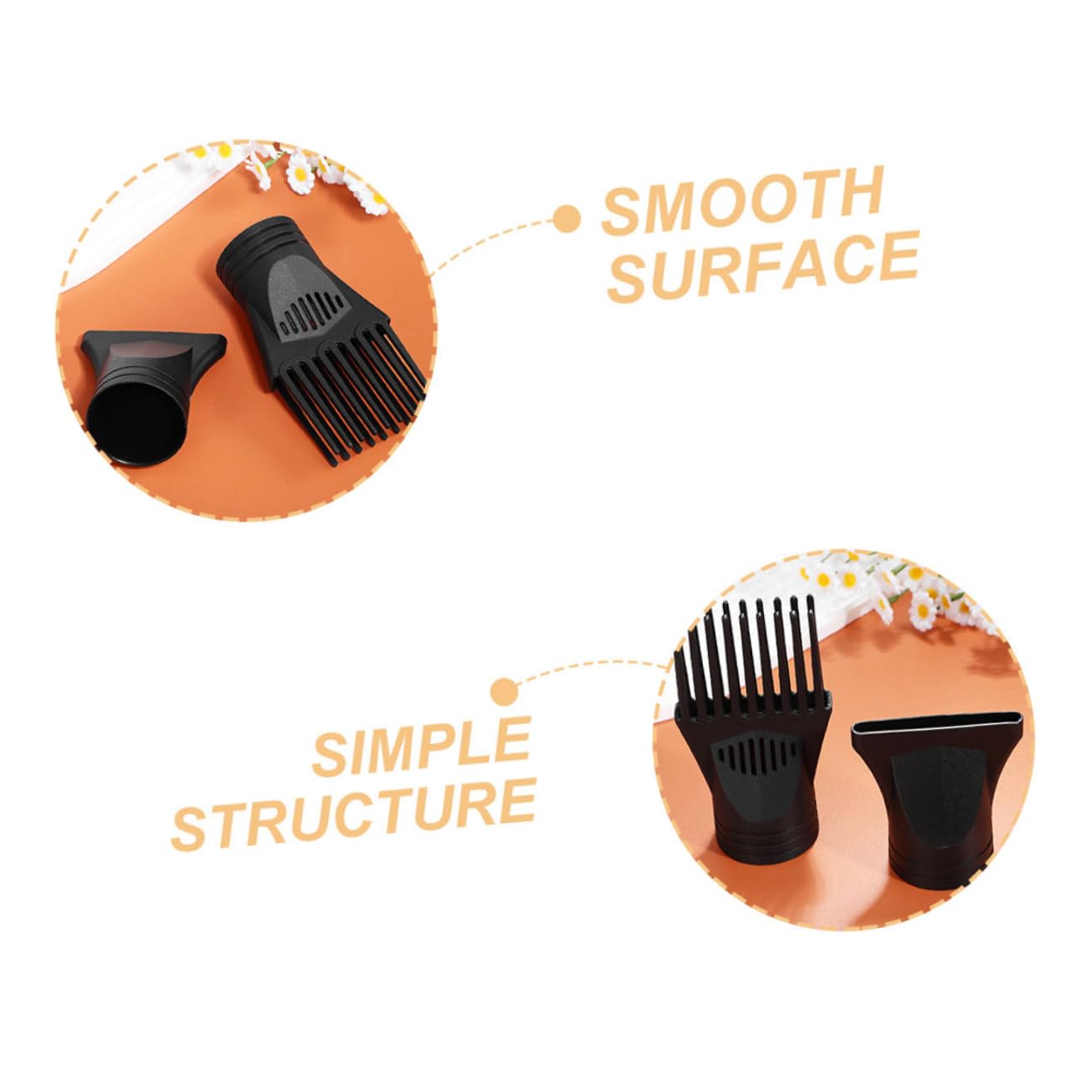 5 Sätze Haartrocknerzubehör Föhn Austausch der schmalen Düse lockig Haartrocknerdüse Fonds Universaldüsen Haartrockneraufsatz Aufsatz für Haartrockner Nylon Black
