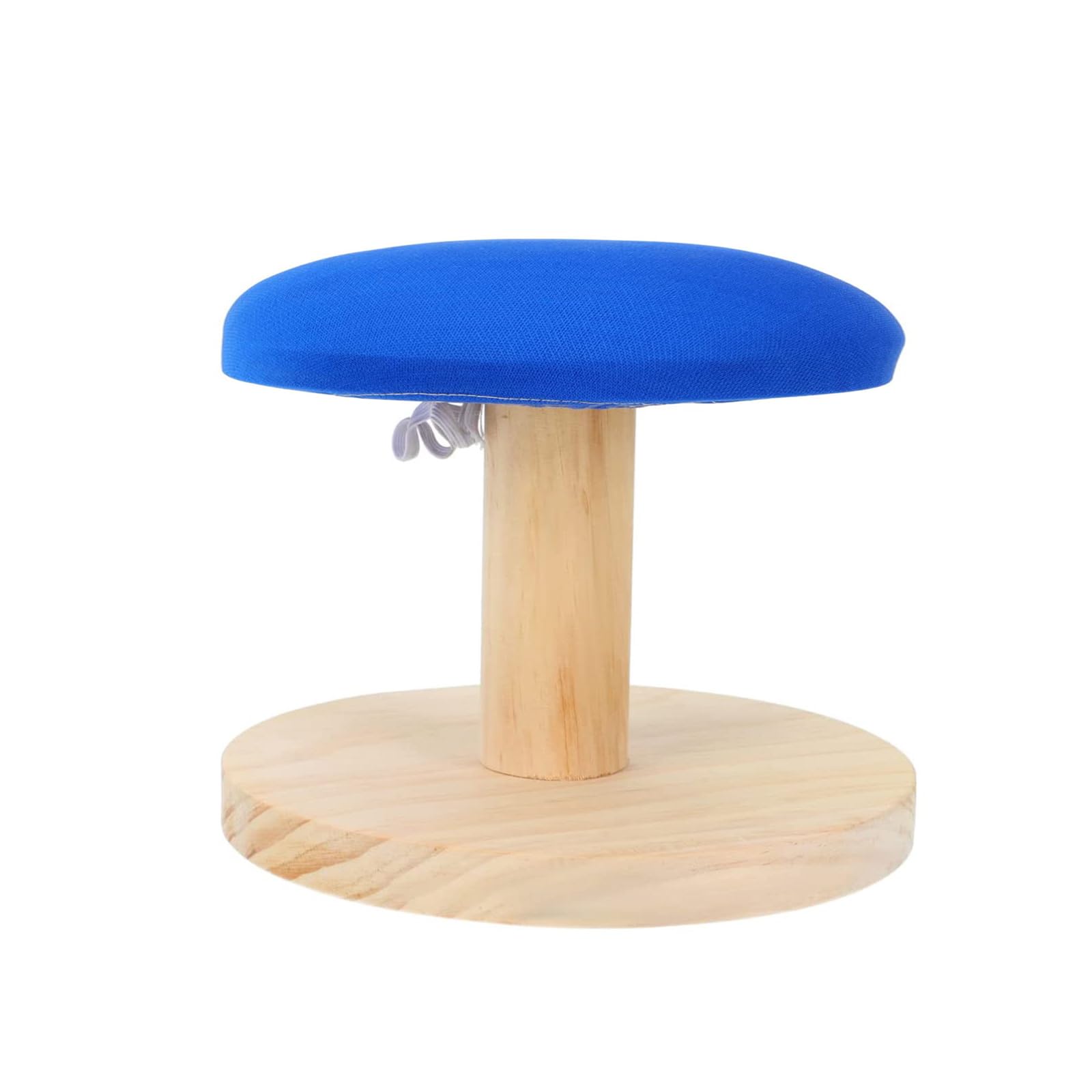 WEILWH Wood Round Ironing Stool with White Cotton Cover and Sponge Pad, Tailor Tabletop Board for Clothes Sewing Stool