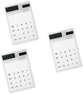 MAGICLULU 3 Pçs Calculadora Painel Solar Calculadora De Toque Transparente Calculadora Touchscreen Calculadora Movido A Energia Solar Pequeno Presente Branco Calculadora De Escritório