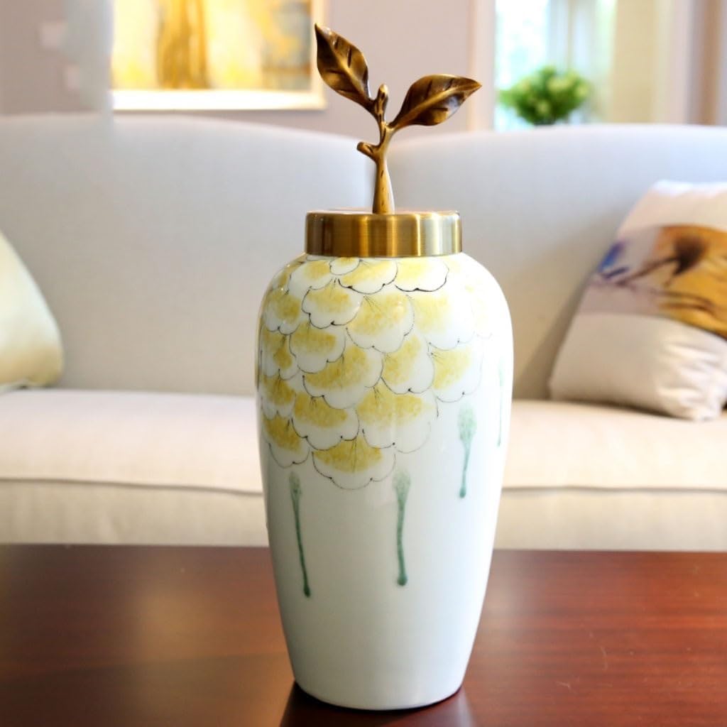 Vase Modern Home Ceramic Vase Decoration Living Room TV Cabinet Flower Arrangement Table Decoration Dried Flower Decoration Suitable for Dining and Living Room Home decoratio