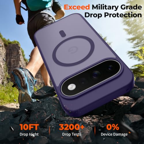Image of SUPFINE Magnetic for Google Pixel 11 Pro XL Case - Dark Purple | With Screen Protector,Translucent Matte,Built-in Magnets,Military Grade Drop Protection,Shockproof Phone Cover