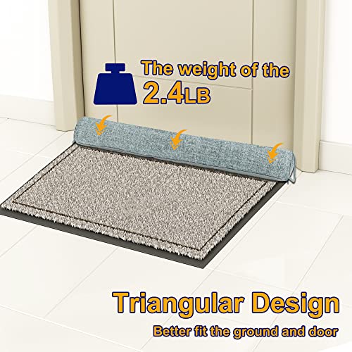 Nabowan 38" Weighted Under Door Draft Stopper -Triangular Door Draft Blocker With Hook Loops, Weather Stripping Noise Blocker #TOP3