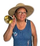 PartyHardi Brass Ear Trumpet Horn for The Hard of Hearing Crowd. Great Party Gag Gift!, Gold