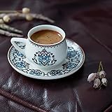 Porcelain Turkish Coffee Cup Set For 2 Person Espresso Cup Arabic Coffee Cup Set Gift Drinkware 4...