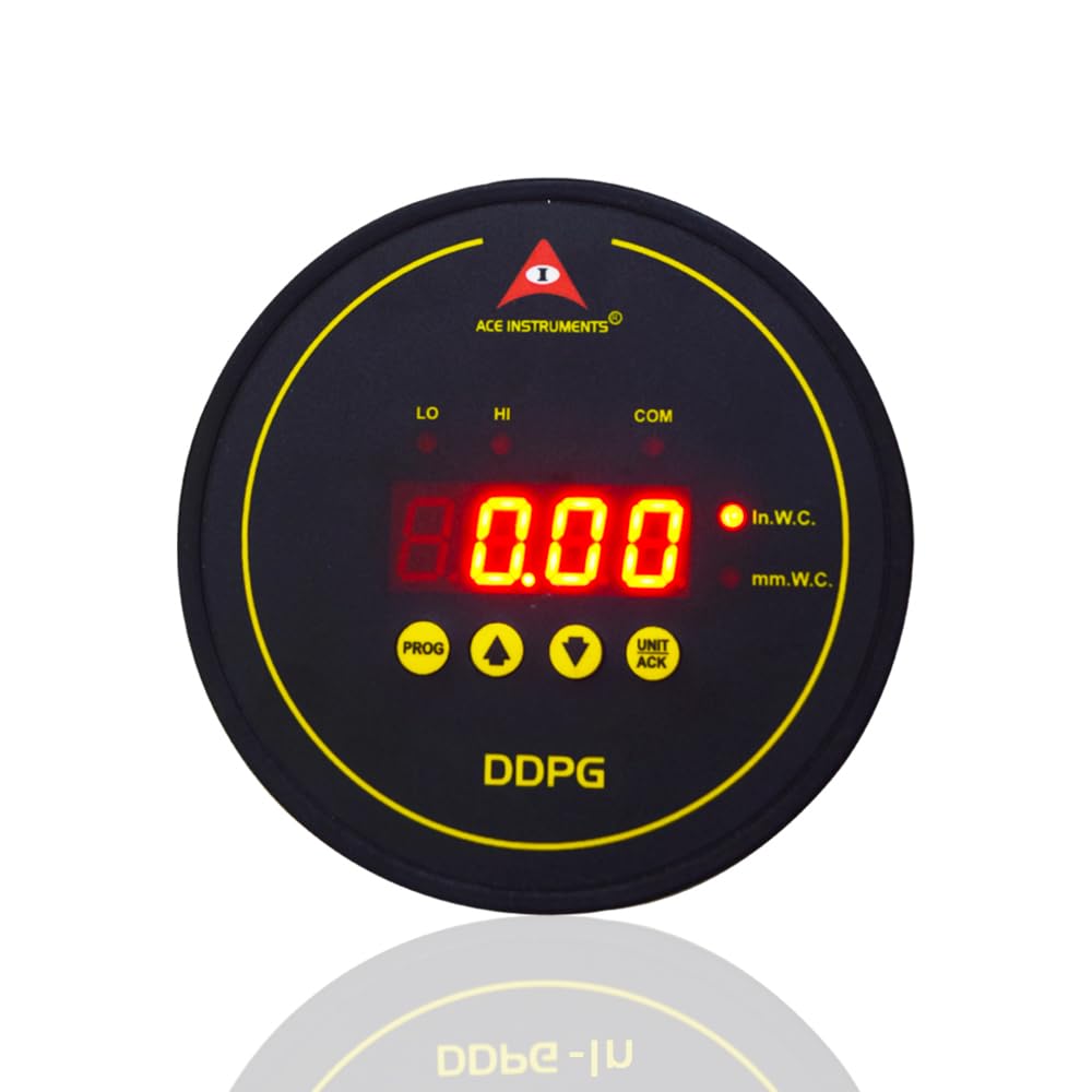 Manómetro digital de presión diferencial (Rango: 0–10 mm CA y 0–0,39 pulgadas CA) para salas blancas, hospitales, cabinas y unidades de seguridad. Modelo: AI-DDPG-In (4–20 mA & RS-485 Communication)