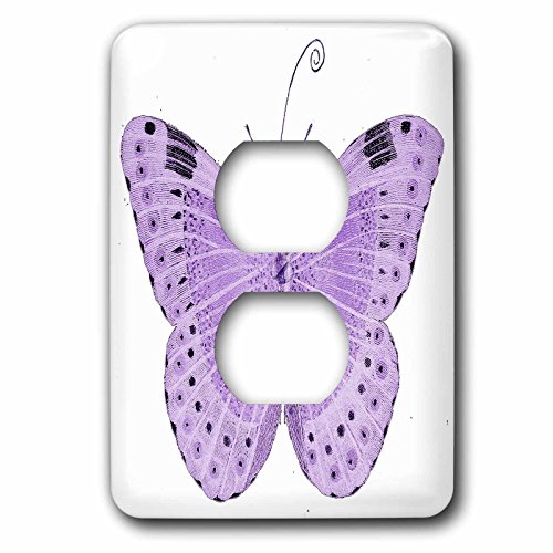 Jolie papillons violets cache prise double mural pour deco salon moderne - 3
