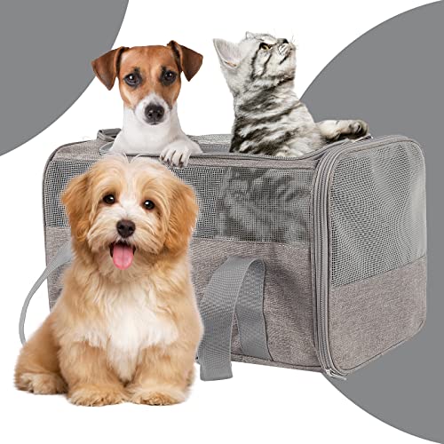 Top Tasta Cat Carriers Soft Sided Pet Carrier For Small Cats Dogs Puppies 15Lbs 20 Lbs,Airline Approved Carrier Bag(Medium,Grey) #TOP2