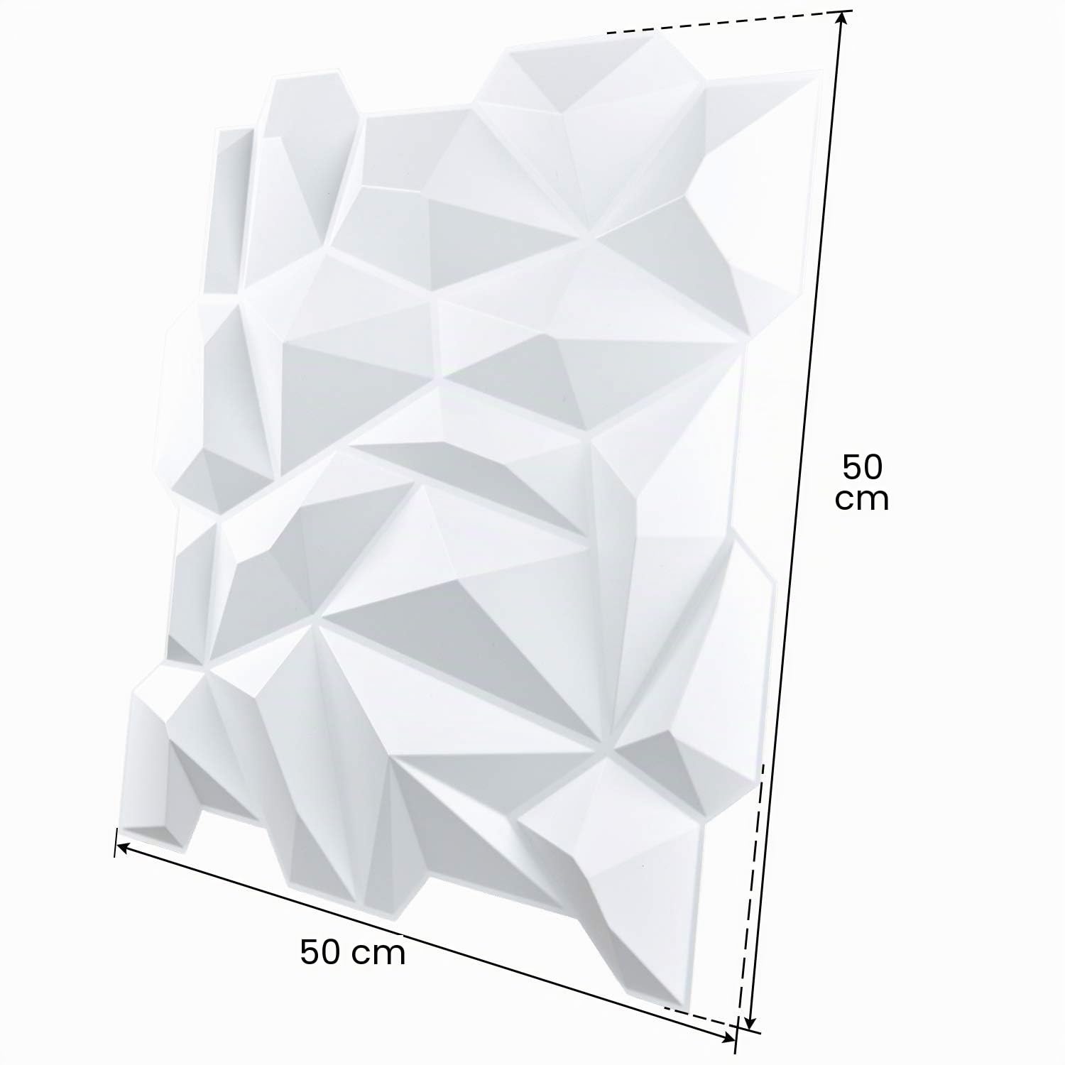 Art3d Pannello da parete in PVC 3D Diamond Jagged Matching-Matt White, per interni residenziali e commerciali