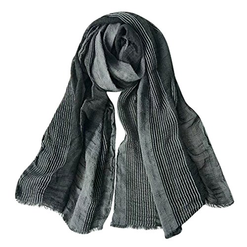 DAMILY Mode Foulard Homme Chaud Hiver Écharpe Châle Stripe (NoirMulticolore)