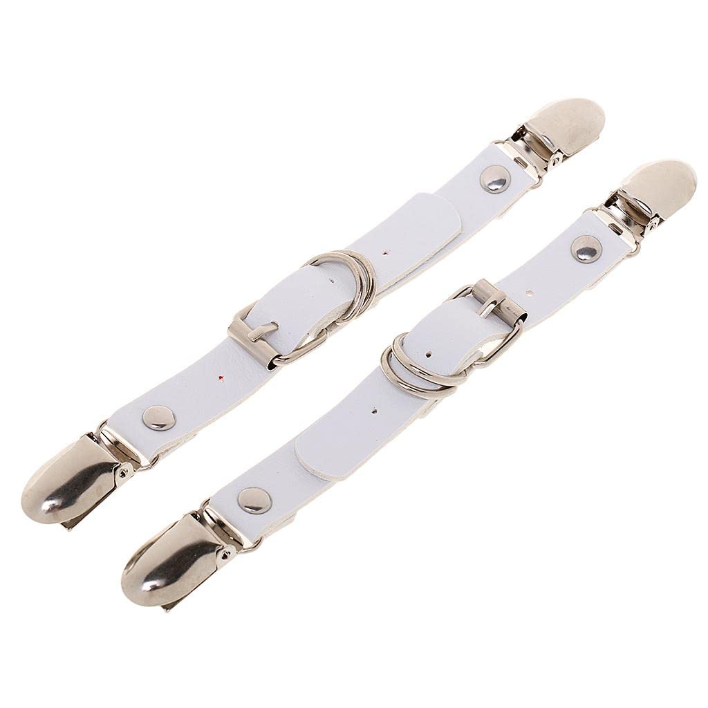 Ubervia® Womens Leg Garter Belt Punk Goth Thigh Suspenders Stockings Belt White-image-34