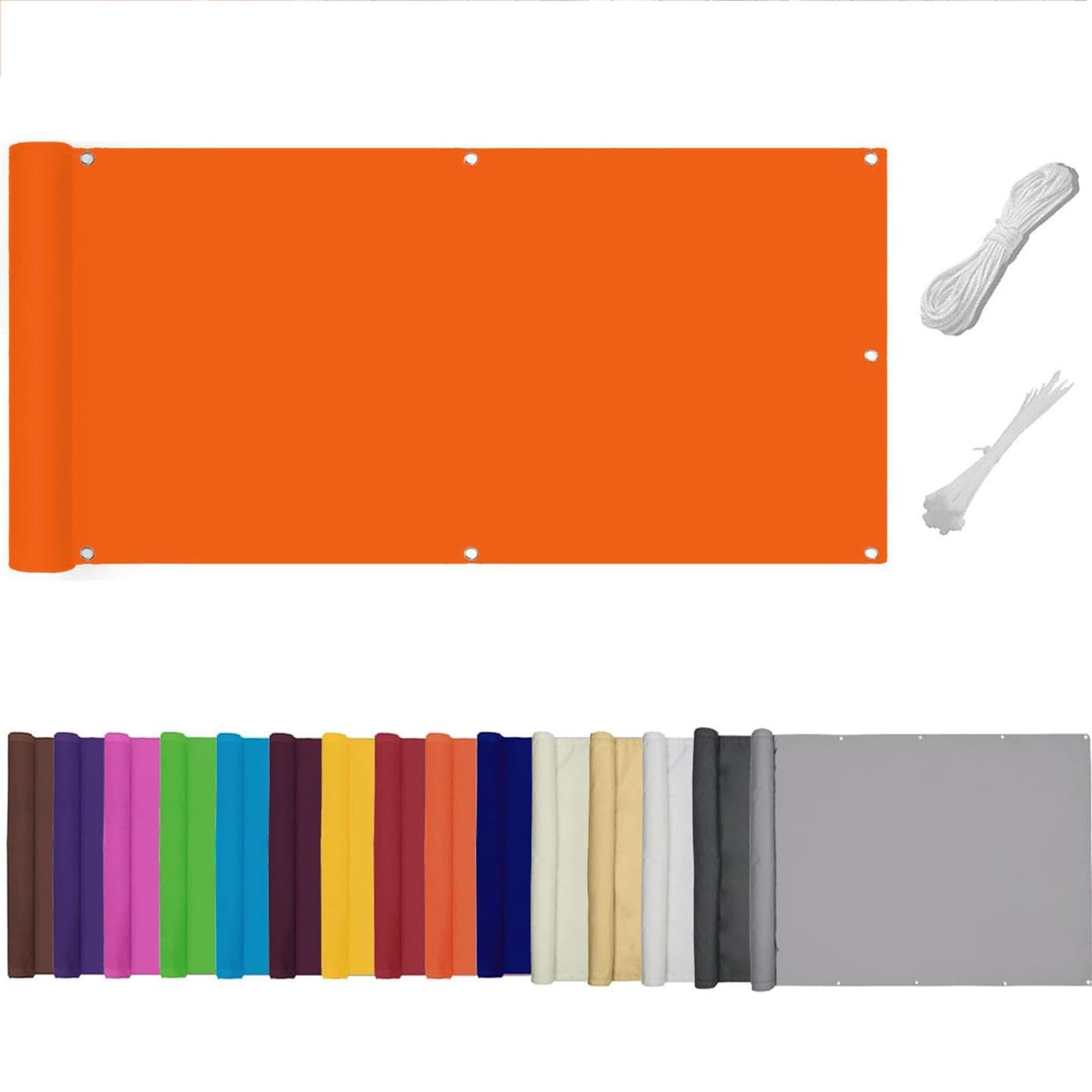 QSZTJJ Garden Privacy Screen for Deck,Patio & Balcony | Heavy-Duty 180 G/m² PVC UV Protection & Windproof Garden Screening | Multiple Sizes & Colors Available (0.9x3m,Orange)