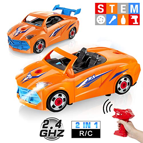 VATOS Démonter les Jouets Voitures,Construisez Votre Propre Voiture Télécommandée avec le Tournevis et la Perceuse électrique,kit de Construction avec Lumières et sons pour Garçons âgés de 3 4 5 6 ans