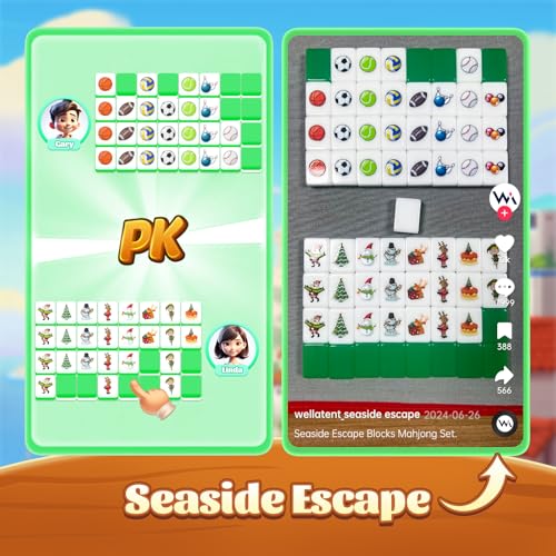 Seaside Escape Game Blocks Mahjong Sets con 65 fichas 38mm miniatura 7