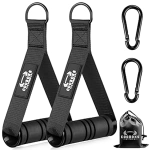 Heavy Duty Exercise Handles, Gym Cable Handles for Cable Machine Attachments, D Handle Cable Attachments, Handles for Resistance Bands, Workout Accessories, Fitness Equipment for Home Gym