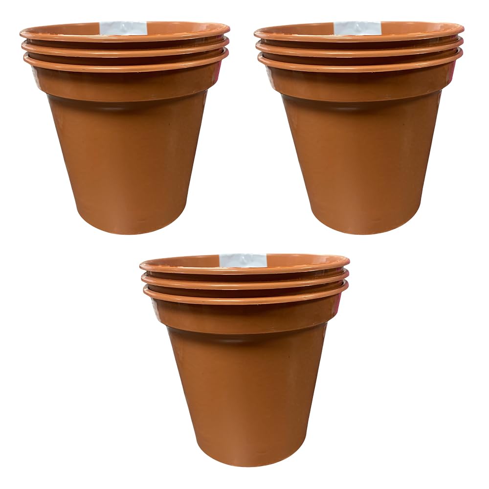 ACCURATE Terracotta Plant Pots Set of 9 (3 x 3 Packs) – 6 Inch (15cm) Garden Pots, 1.75L Capacity, Ideal for Cuttings, Seedlings & Pricking Out