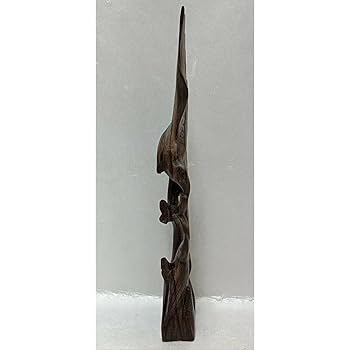 インドネシア　黒檀の置き物 Amazon.co.jp: インドネシア 黒檀 一刀彫り鳥／透かし彫り