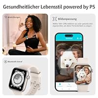 Smartwatch Damen Herren, 1,85" HD Touch Fitnessuhr mit Telefonfunktion, 140+Sportmodi Smart Watch Fitness Tracker mit Pulsmesser Schlafmonitor Schrittzähler, IP68 Wasserdicht Sportuhr iOS Starlight – Ansicht 6
