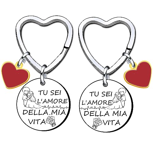 XQXQXZ Regali di Coppia Portachiavi Ciondolo con Incisione,Regalo San Valentino Portachiavi,per Coppia Fidanzata Fidanzato (2)
