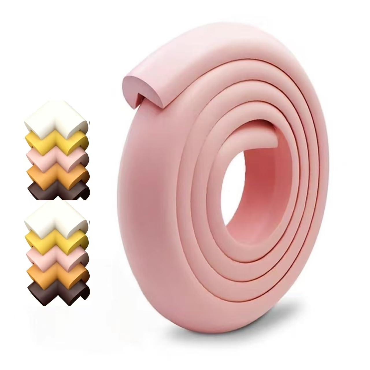 NBR Foam Edge Corner Protector Self Adhesive Anti Collision Safety Bumper Strip for Baby Furniture Table Cabinet Stair Window Guard(Pink)