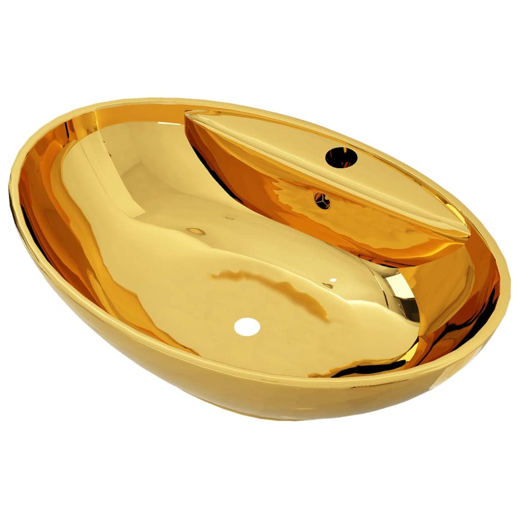 vidaXL Lavabo con Troppo Pieno Lavandino Lavabo da Posare Montare Bagno Interno Bagno Bagno Bagno Cabina WC Casa 58,5x39x21 cm Ceramica