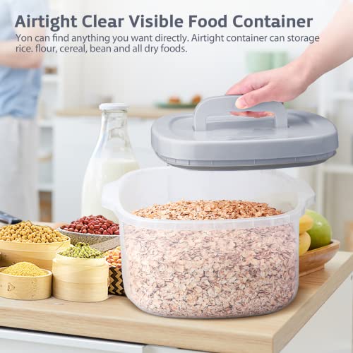 Uppetly Rice Cereal Storage Container, 10 Lb Bpa Free Airtight Plastic Food Storage Containers With Easy Lock Lids And Measuring Cup, Dry Food, Pasta, Flour And Sugar Kitchen Storage Containers #TOP2