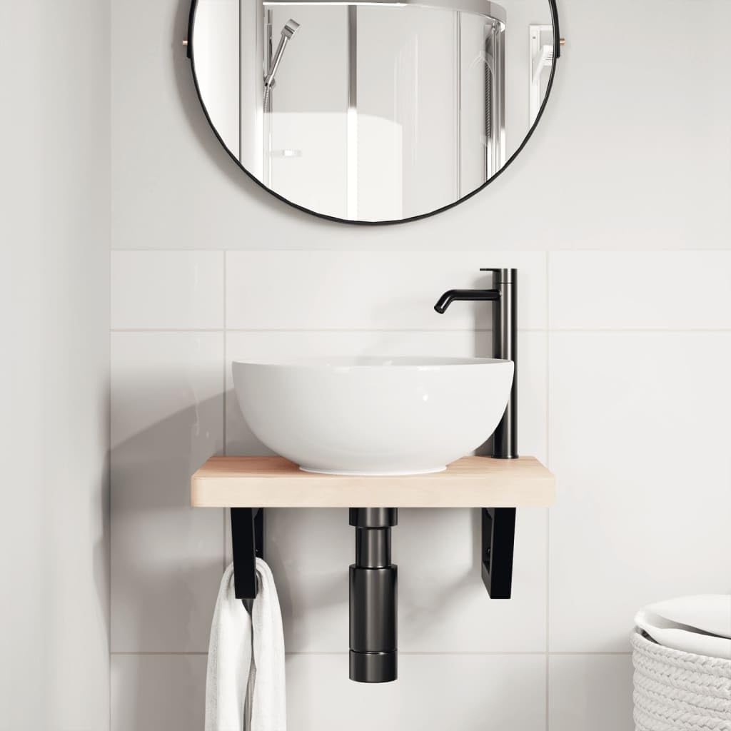 Genérico Soportes Estante de Lavabo 2 Unidades Trapecio Acero Negro,Bricolaje,Accesorios de Bricolaje,Soportes y travesaños,4007283