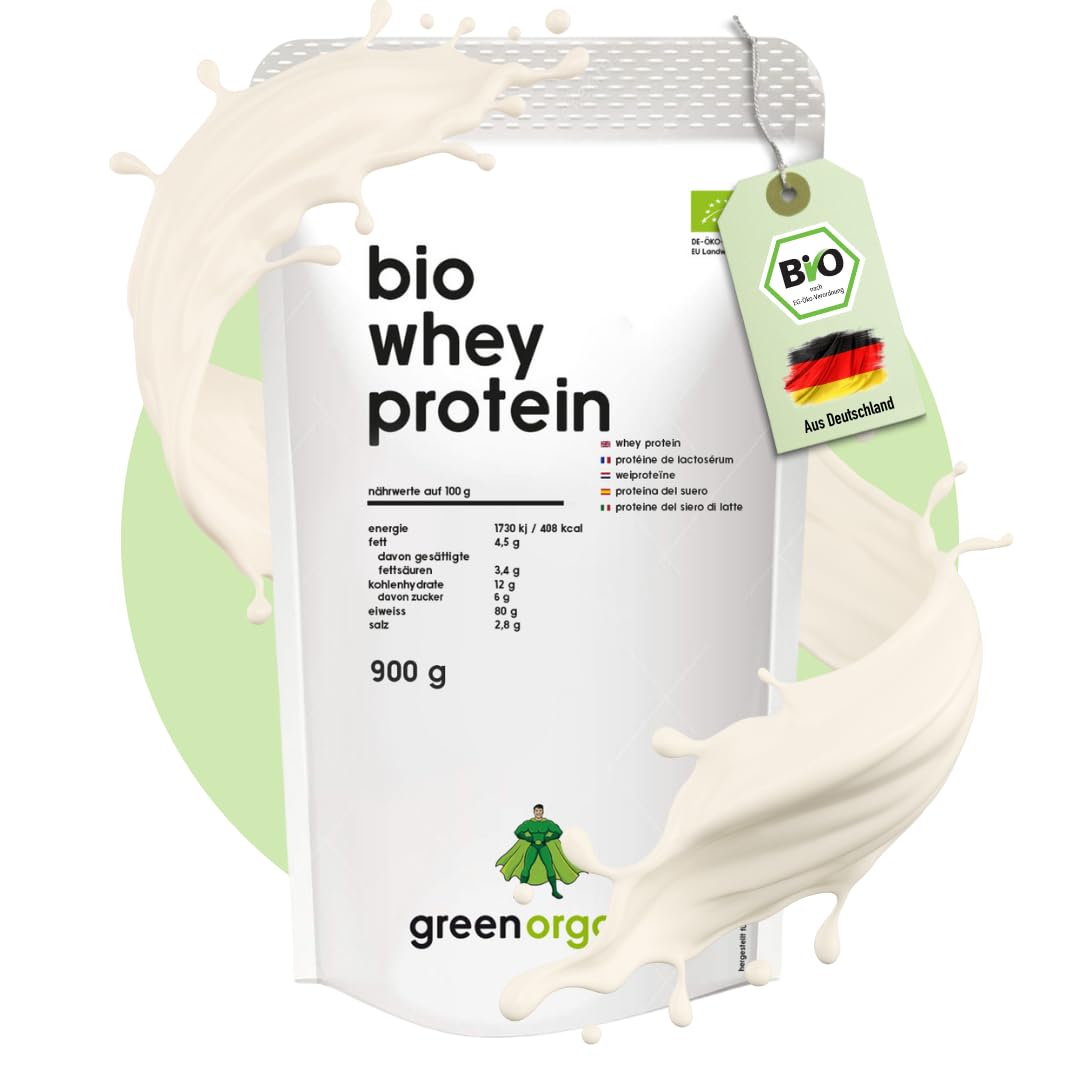 BIO PREMIUM WHEY PROTEIN aus Bio-Molke, 100% Eiweiß-Pulver, Superfood, Weidehaltung, neutral, ohne Süßstoffe, 900 g