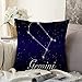 Poszewka na poduszkę Bliźnięta zodiak konstelacje na pięknym gwieździstym niebie galaktyka przestrzeń za horoskopem głęboki kosmos kwadratowe poszewki na poduszki miękka dekoracja poszewka na poduszkę na sofę łóżko krzesło 45 x 45 cm