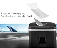 Vista 3 de MZLXDEDIAN Trituradora de papel de oficina de 16 hojas, tiempo de funcionamiento continuo de 30 minutos, trituradoras de corte cruzado para uso