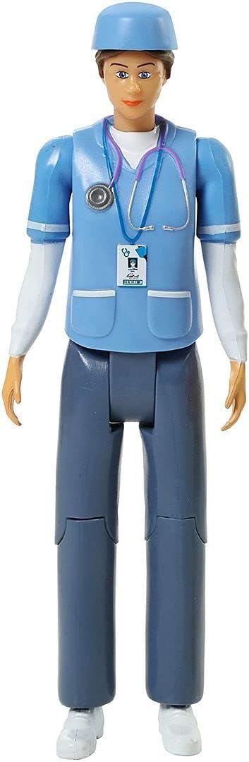 Beverly Hills Doll Collection Nurse Dollhouse Play Figure - Medical Nurse Action Figure for Doll House, Community Helpers Little People Figures Pretend Play for Kids and Toddlers