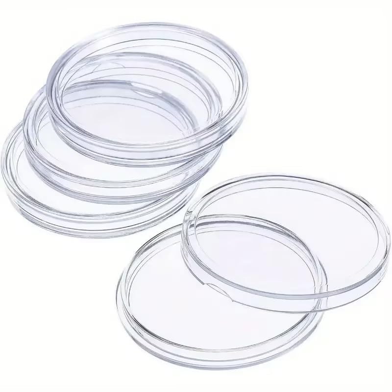 Pxiryanlow 10PCS Round Clear Plastic Coin Storage Capsules, 37mm, Coin Holder
