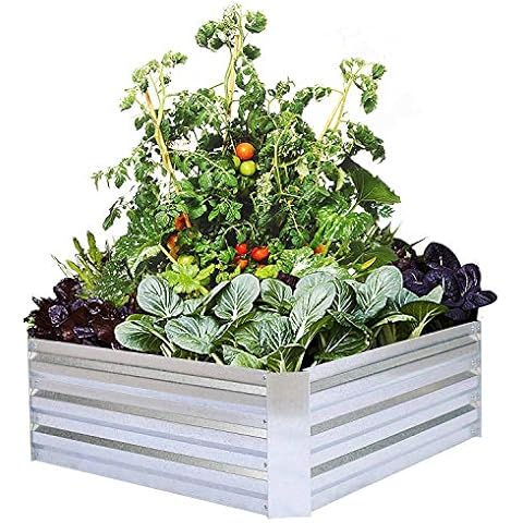 Galvanized Raised Garden Beds for Vegetables Metal Planter Boxes Outdoor Flower Bed Kit Steel Patio 3x3x1FT Cover
