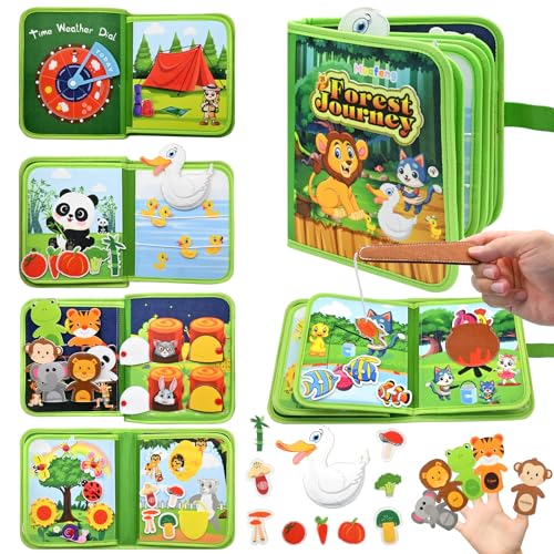 GIOCATTOLO EDUCATIVO: il libro tattile libri interattivi bambini è un libro educativo multifunzionale, libro di stoffa Montessori adatto a diverse età, da 1 a 2 anni: stimola il senso del tatto, la coordinazione occhio-mano, la percezione dei colori e delle forme e lo sviluppo del linguaggio. Da 2 a 4 anni: stimola il linguaggio articolato, il gioco simbolico e l'immaginazione