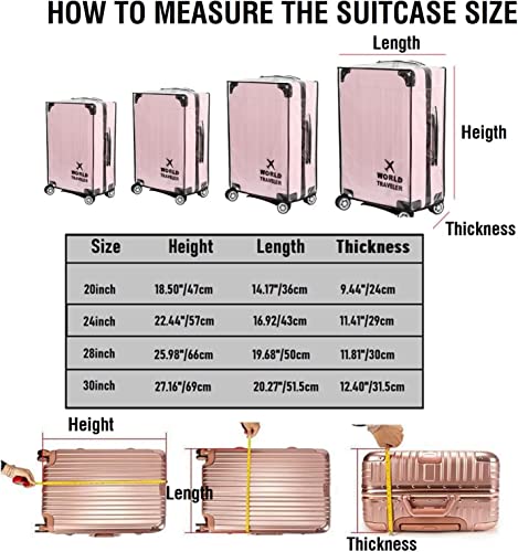 Rf Reenfaya Suitcase Cover Luggage Protector Covers Clear Luggage Cover Pvc Suitcase Luggage Cover Waterproof Luggage Case Thicken Suitcase Protector Cover (30Inch) #TOP3