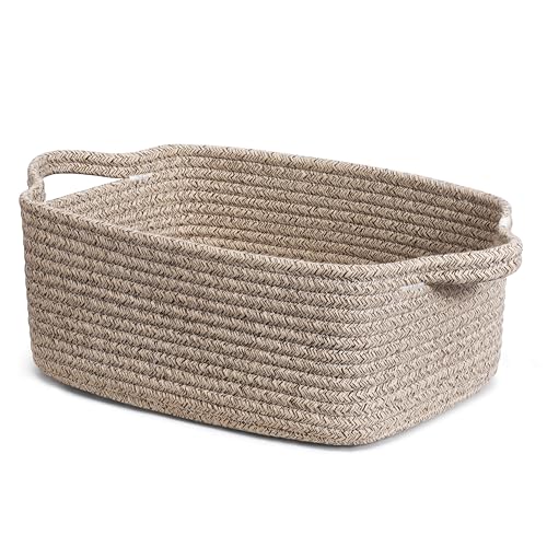 CHICVITA Small Woven Rope Gift Basket, Decorative Shelf Basket, Brown