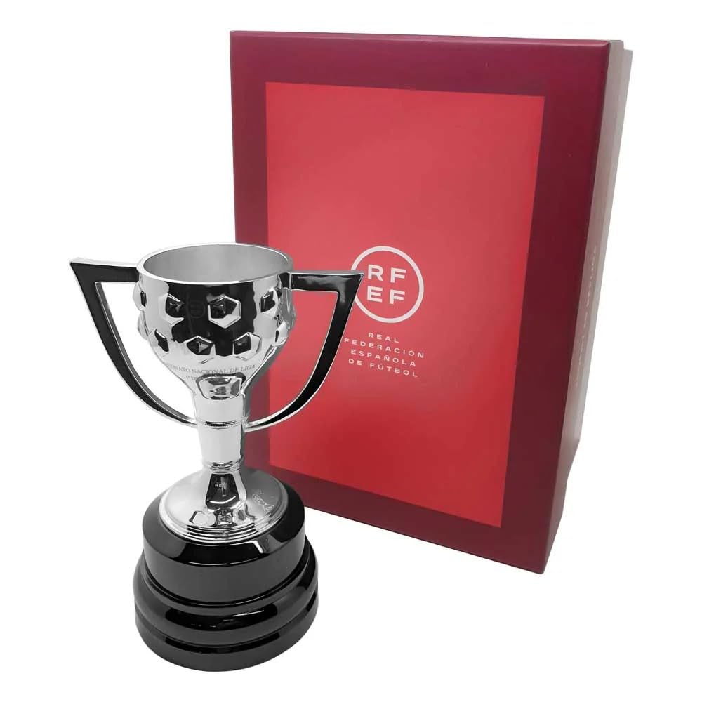 Réplica Trofeo La Liga 150mm Oficial RFEF Zamak Acrílico Coleccionable Decorativo Aficionados Fútbol España Pedestal Elegante Exhibición Fanático Regalo