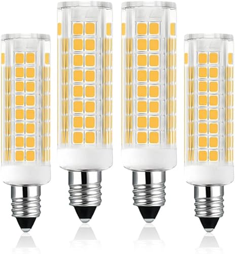 JD E11 7W Aplique S3157 T4 - JD tipo T4 forma de lámpara E11 ANSI Mini Candelabro Base LED Bombilla LED (paquete de 4 unidades, luz diurna blanca,