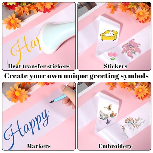 Fyntave 8 Pcs Blank White Satin Sash 71 Inch Long Pageant Sashes DIY Plain Sashes for Bride Slogan Blessing Accessory for Party Decorations Wedding Birthday Halloween Christmas Graduation - Thumbnail 5