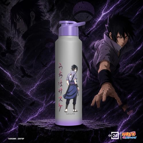 Image of Water Bottle 950ml Stainless Steel Sports /Fridge Bottle with Sipper Cap | 1-Year Warranty | Single Wall| For Home, Office, Gym, Travelling | Lightweight | Naruto Ninja | Light Grey