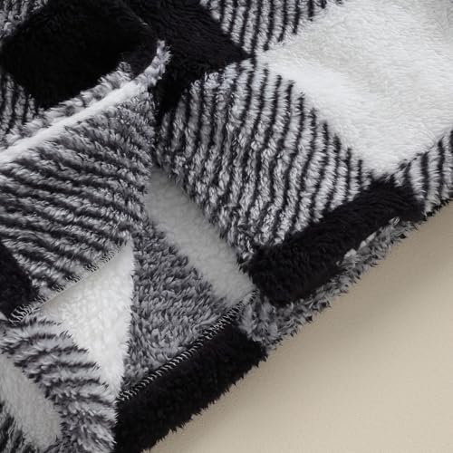 Kids Boy Girl Plaid Jacket Long Sleeve Collared Button Down Fall Winter Jacket Outwear Warm Clothes 6