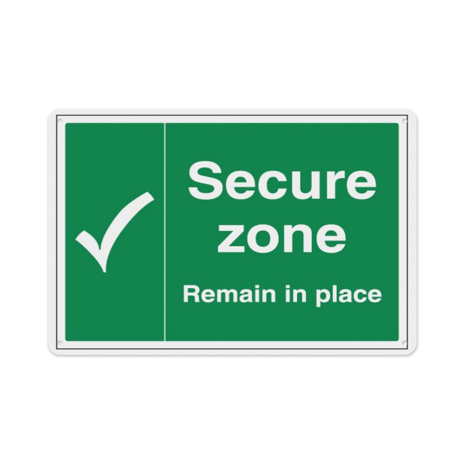 peiyeety Secure Zone With Tick - Remain In Place Aluminum Tin Warning Signs For Home Outdoor Garden 8X12 Inches